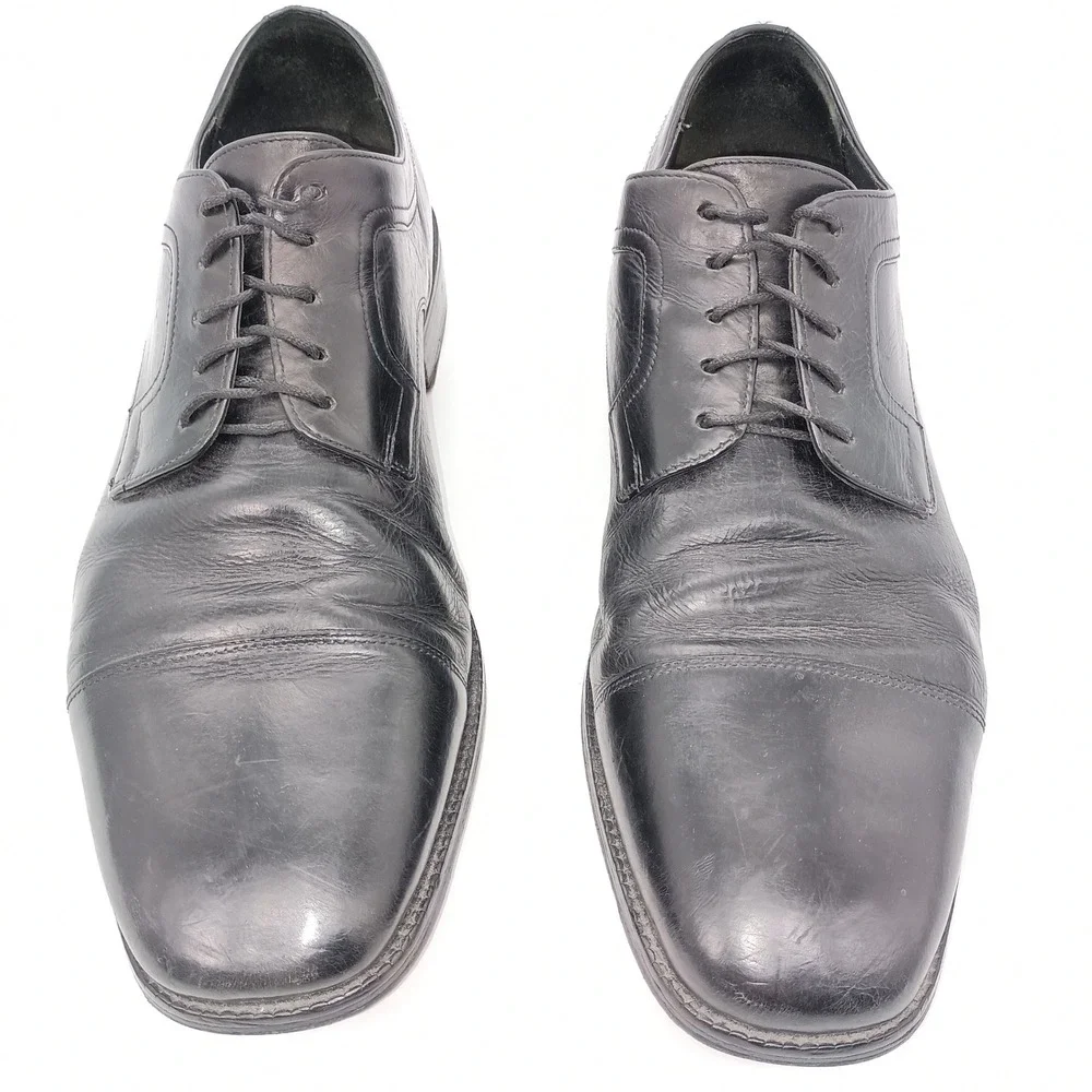 Cole Haan City Mens Black Leather Cap Toe Derby Dress Shoes 13 M C01630 Oxford